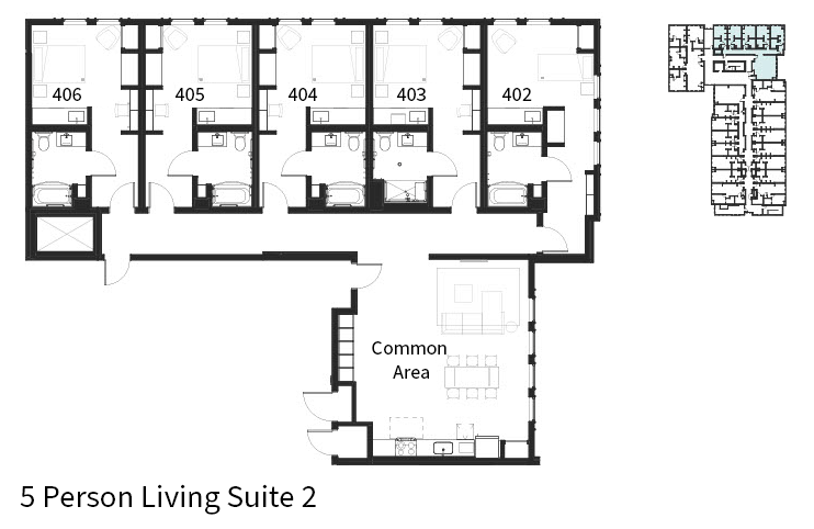 Floor plan for 1 bed, 1 bath, 289 sqft